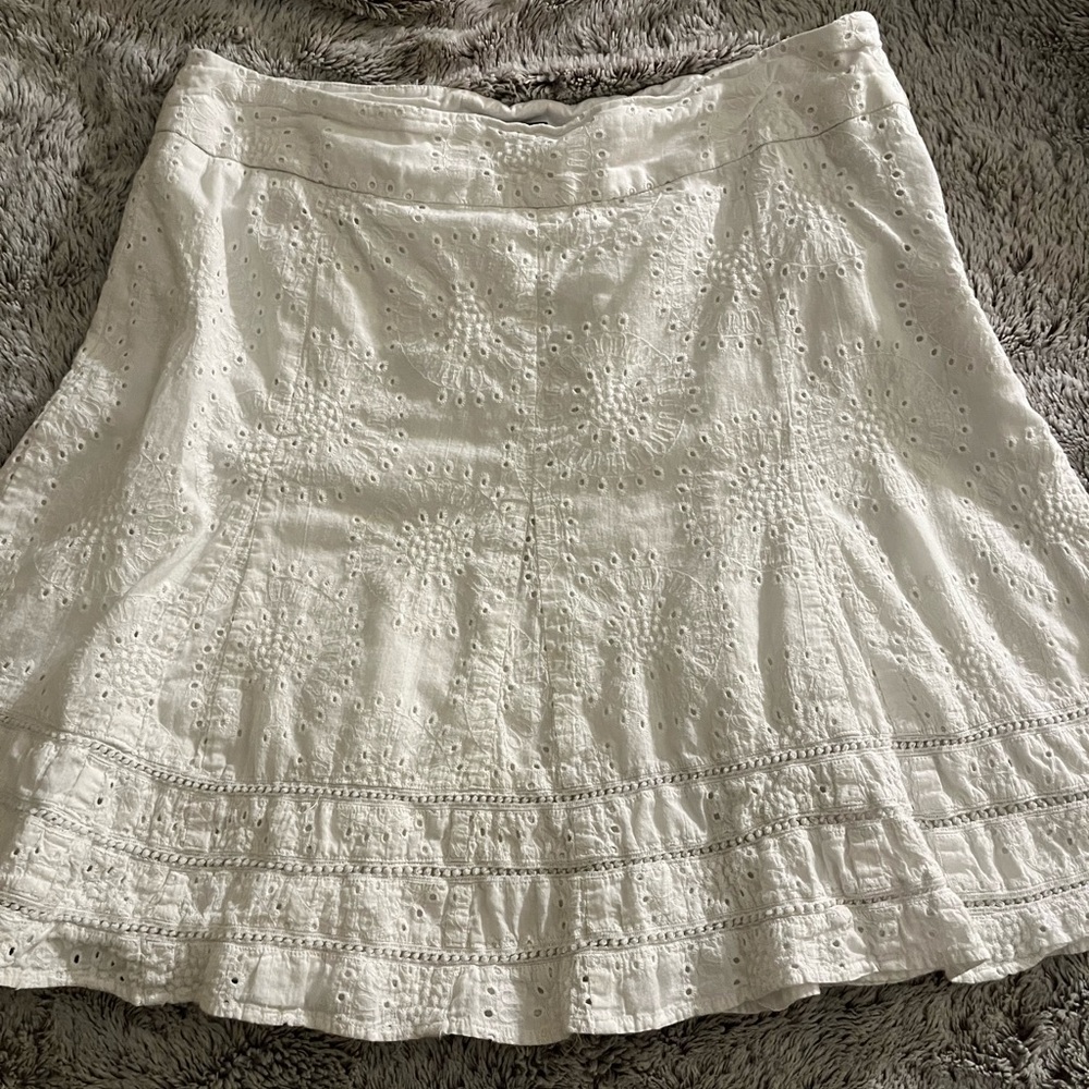 white mini skirt